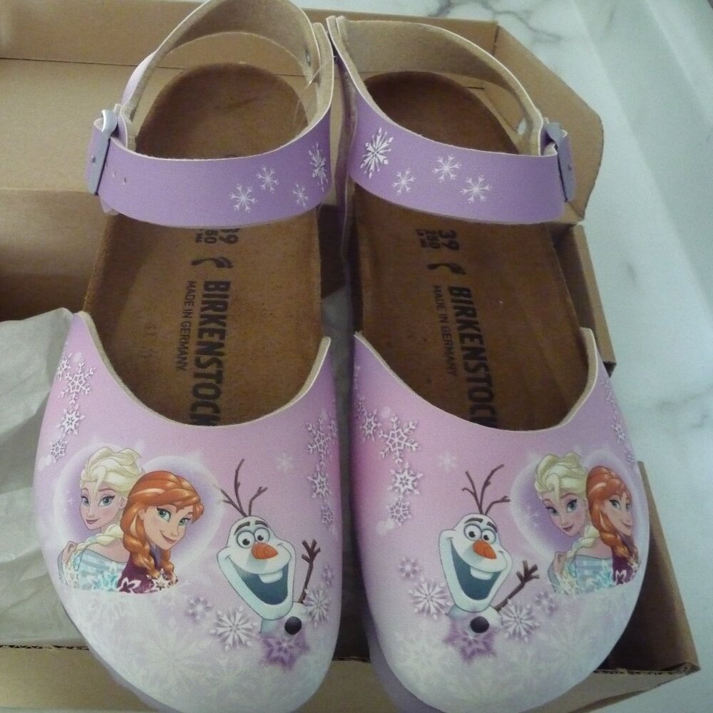 BIRKENSTOCK COLLECTIBLE RARE DISNEY FROZEN CLOG/SANDALS SIZE EU 39/US 8-8.5 NEW